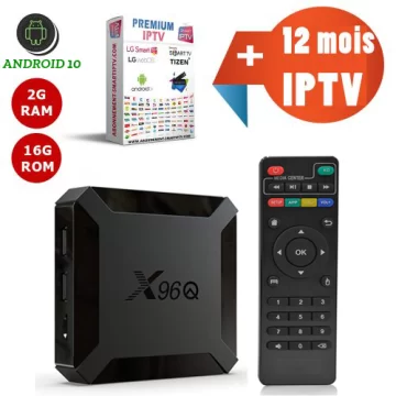 X96Q Smart TV BOX Android 10 (16Go 2Go)+Abonnement IPTV 12 mois
